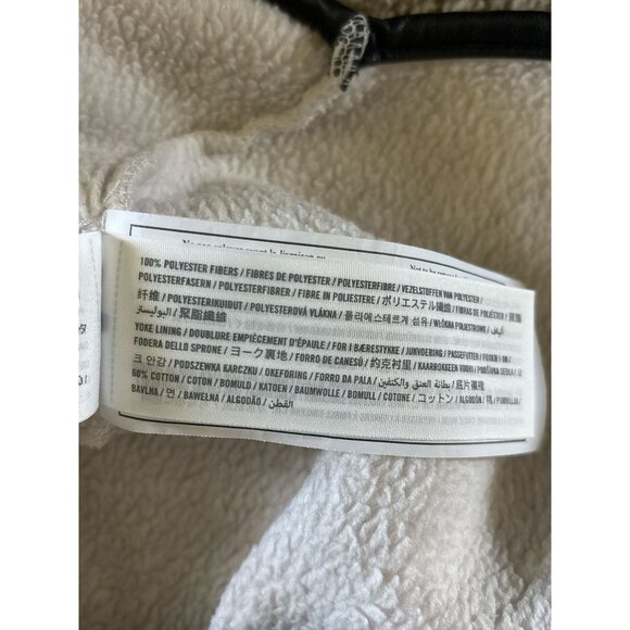 Abercrombie & Fitch Womens Quilted Fleece Pullover L Off White Black Jacket Coat - Picture 5 of 7